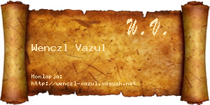 Wenczl Vazul névjegykártya